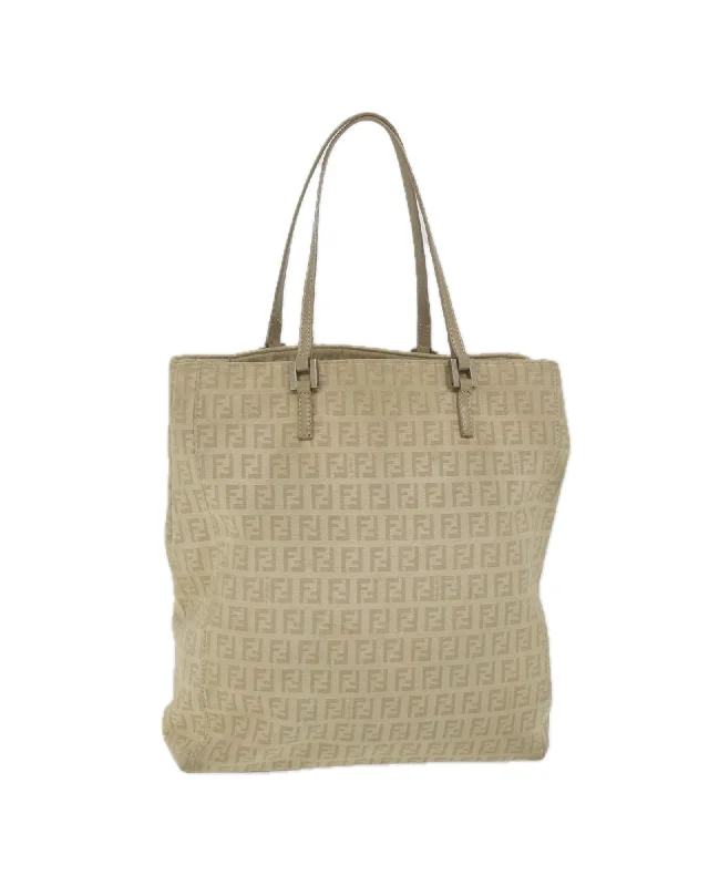 Handle bags with gold-tone accents for a luxurious and eye-catching appearance-Beige Zucchino Canvas Tote Bag with Accessories - Made in Italy