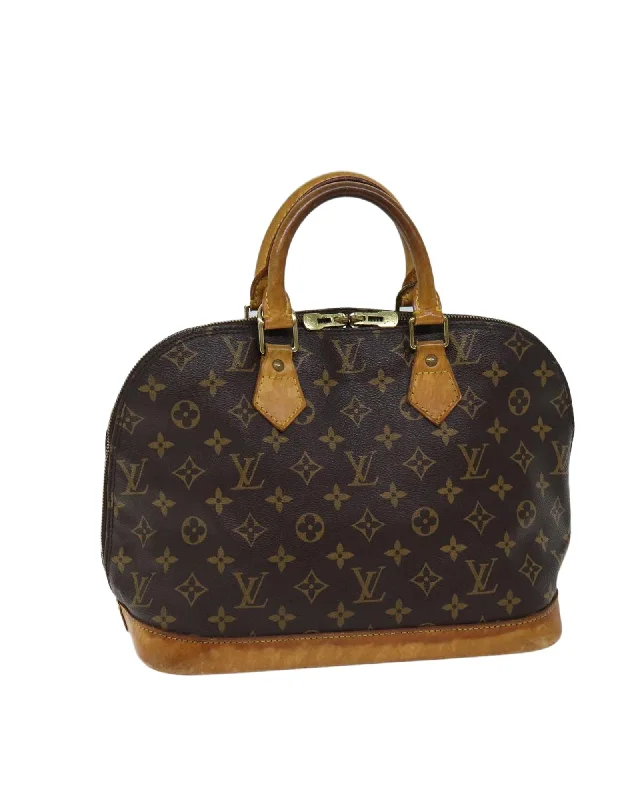 Handle bags with contemporary metal accents for a sleek and polished finish-Monogram Canvas Hand Bag with Accessories - Authentic LV