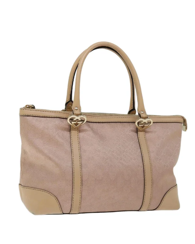 Best handle bags with soft leather material for a comfortable, refined feel-GG Canvas Pink Hand Bag with Accessories