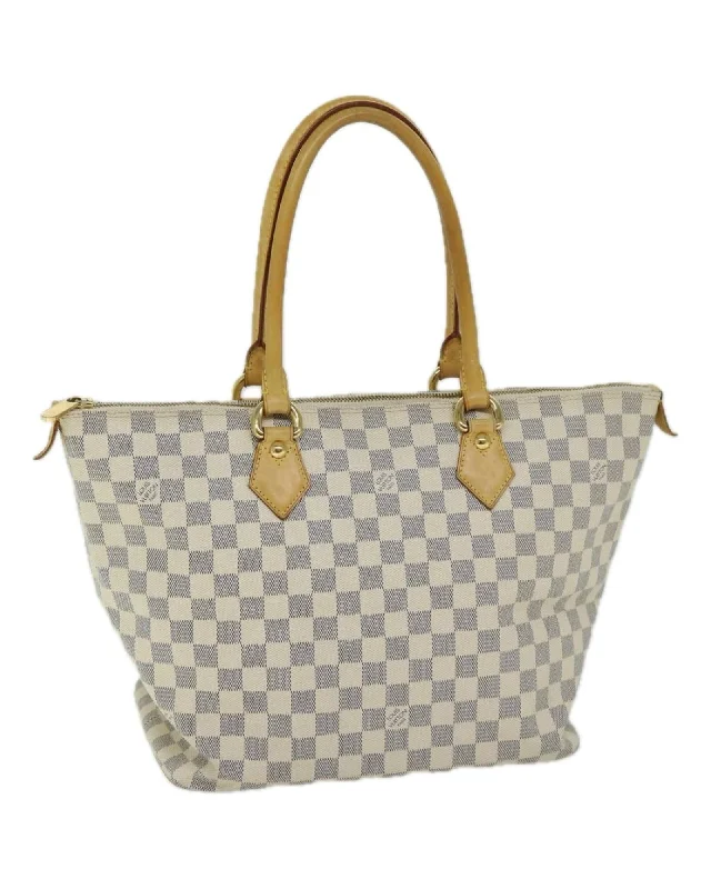 Handle bags with contrasting materials for a bold and unique fashion statement-Authentic Damier Azur Tote Bag with MM Size by Louis Vuitton