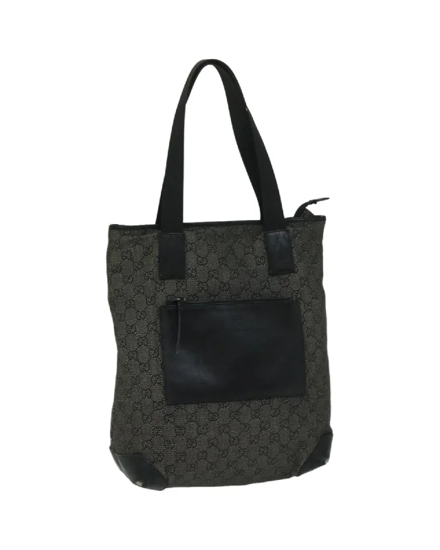 Handle bags with leather accents for a chic and classic look-Canvas Tote Bag with Signature GG Design