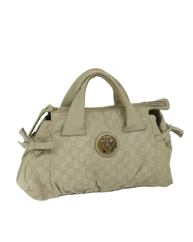 Best handle bags with high-quality vegan leather for an eco-friendly, stylish option-Authentic Beige Guccissima GG Canvas Hand Bag