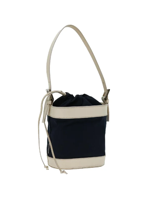 Best handle bags with leather and suede mix for a stylish and durable choice-Canvas Navy White Hand Bag by Fendi