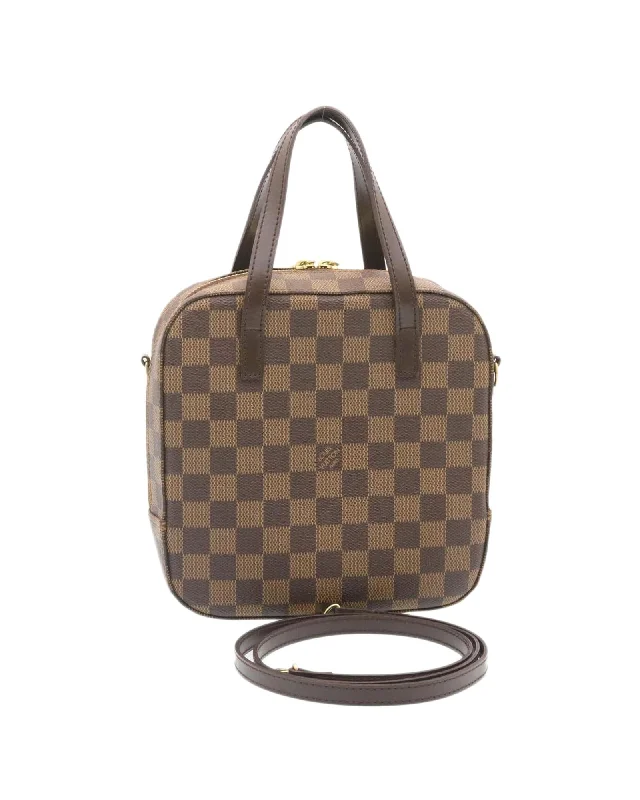 Best handle bags for travel with spacious compartments for easy packing-LOUIS VUITTON Damier Ebene Spontini Shoulder Bag