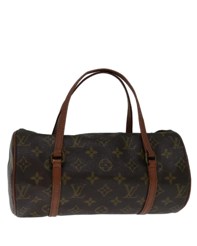 Best handle bags with detachable shoulder straps for convenient wear options-Authentic Monogram Papillon Hand Bag with LV Logo Print