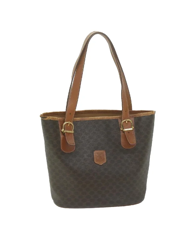 Handle bags with chain handles for a luxurious and high-fashion appeal-Vintage Brown Canvas Tote Bag