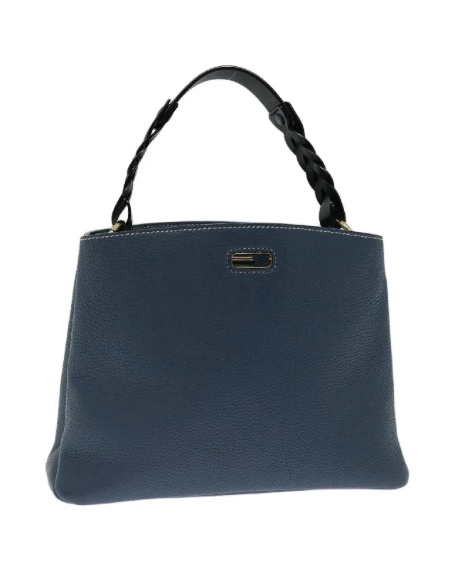 Best handle bags with detachable compartments for added versatility and space-Blue Leather 2-Way Hand Bag by BALLY