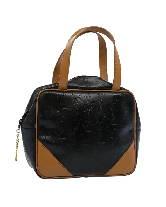 Handle bags with gold-tone accents for a luxurious and eye-catching appearance-Black PVC Leather Hand Bag