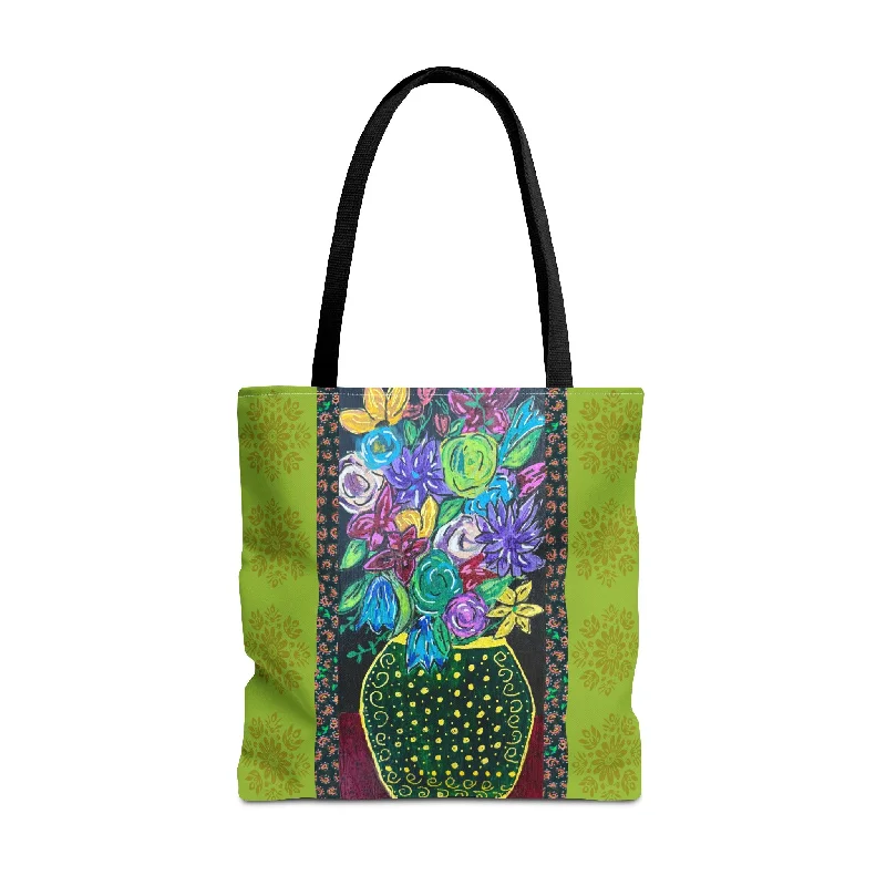 Tote bags with sleek silhouettes for fashion -Tote Bag - Spring Green, by 'Monica in the Garden'