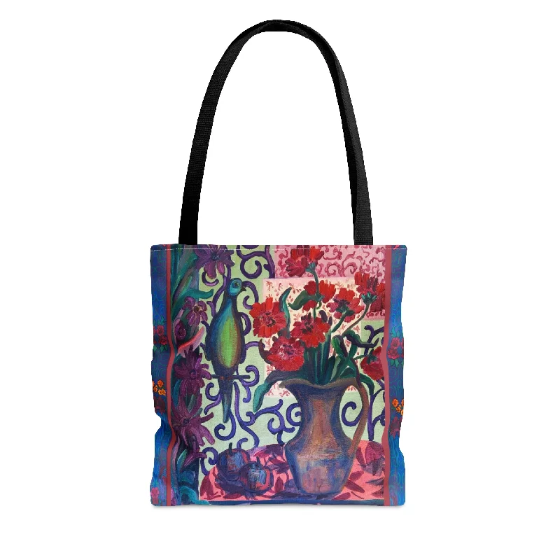 Tote bags with monogram designs for personalization -Tote Bag - Holiday Colors