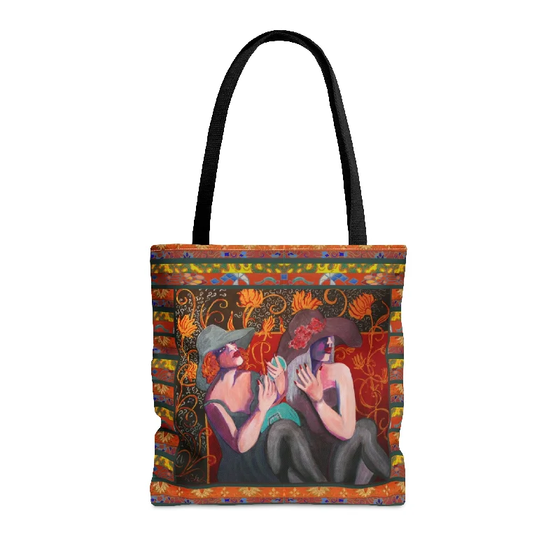 Tote bags with bright accents for pop -Tote Bag - Ladies Who Lunch