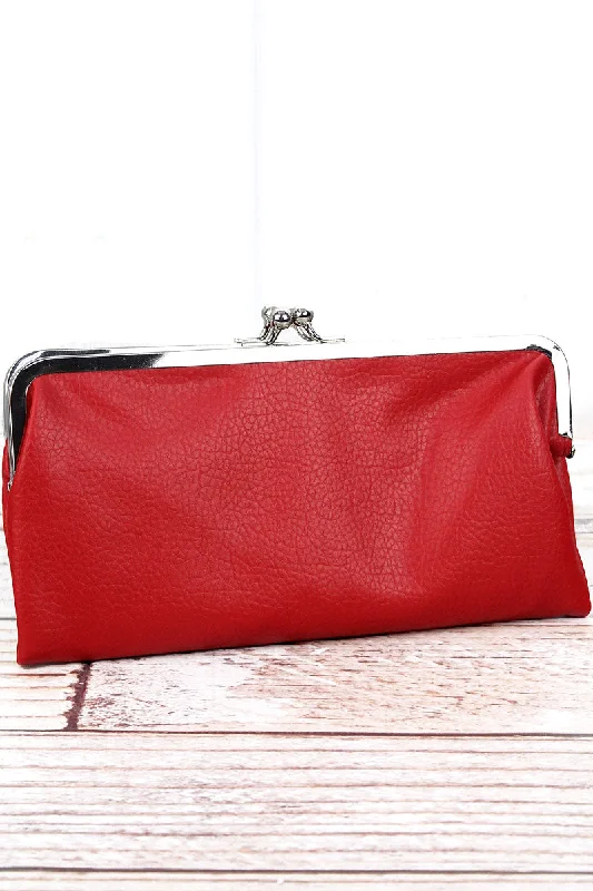 Small tote bags perfect for quick errands -Twice as Nice Clutch Wallet in Red