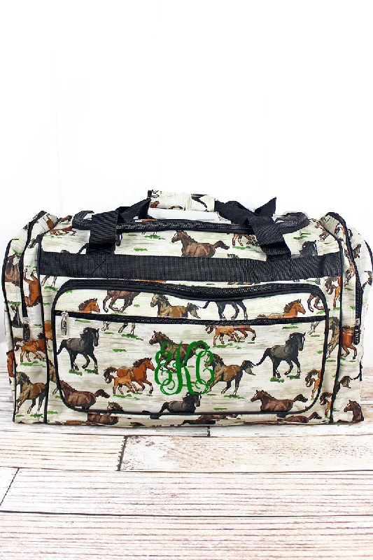 Foldable tote bags for compact storage convenience -Wild Horses Duffle Bag 23"