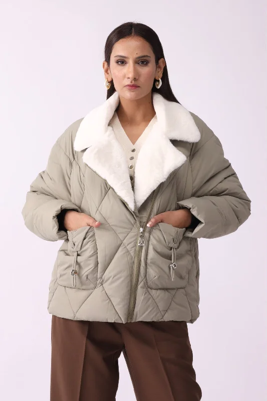 Best handle bags with contrasting trim for a modern and edgy style-Women Puffer Jacket